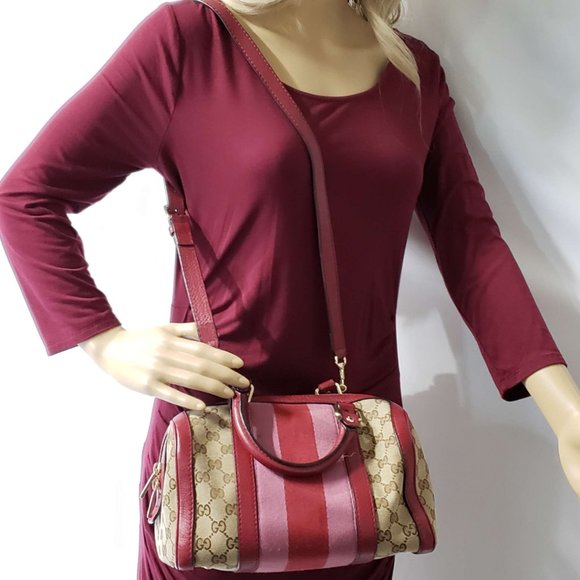 Gucci Canvas Vintage Small Boston Satchel Bag - Picture 15 of 16